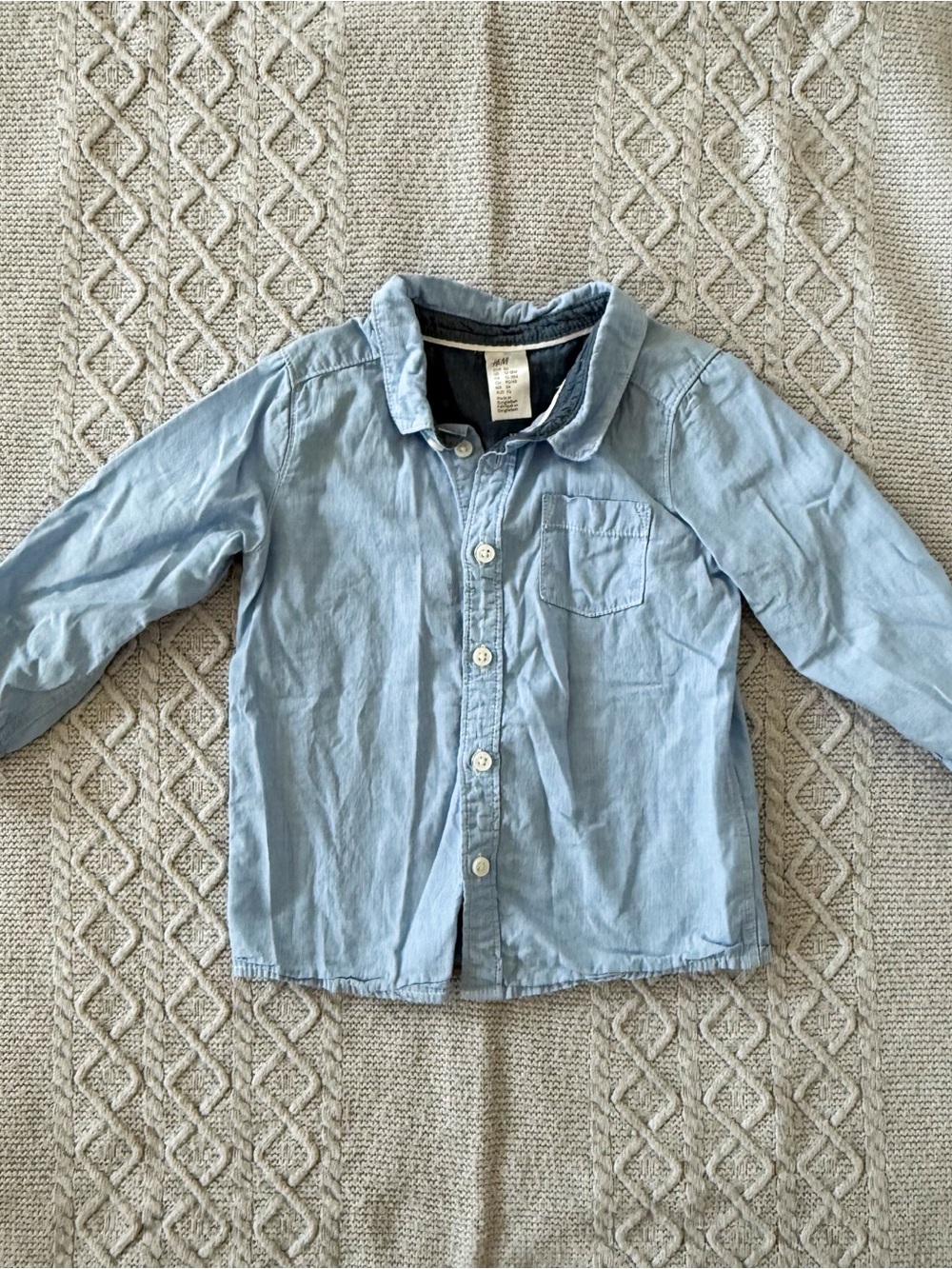 Light Blue Long-Sleeve Button-Down Baby Toddler Shirt